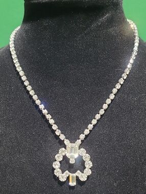 Vintage Jay Flex Sterling Silver Rhinestone Necklace